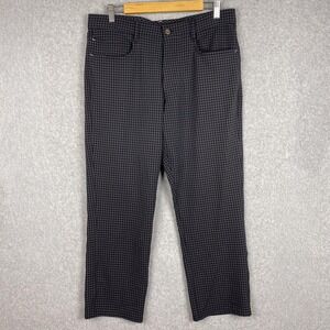 FootJoy Pants Mens 34x30 (Fits 34x26) Golf Charcoal Plaid 5 Pocket Athletic Fit